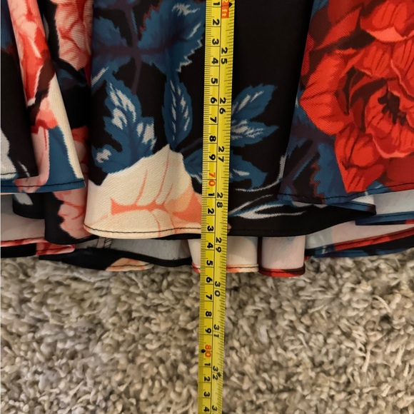 Semi Formal Dress Short Floral with Navy Blue Background - Picture 5 of 8